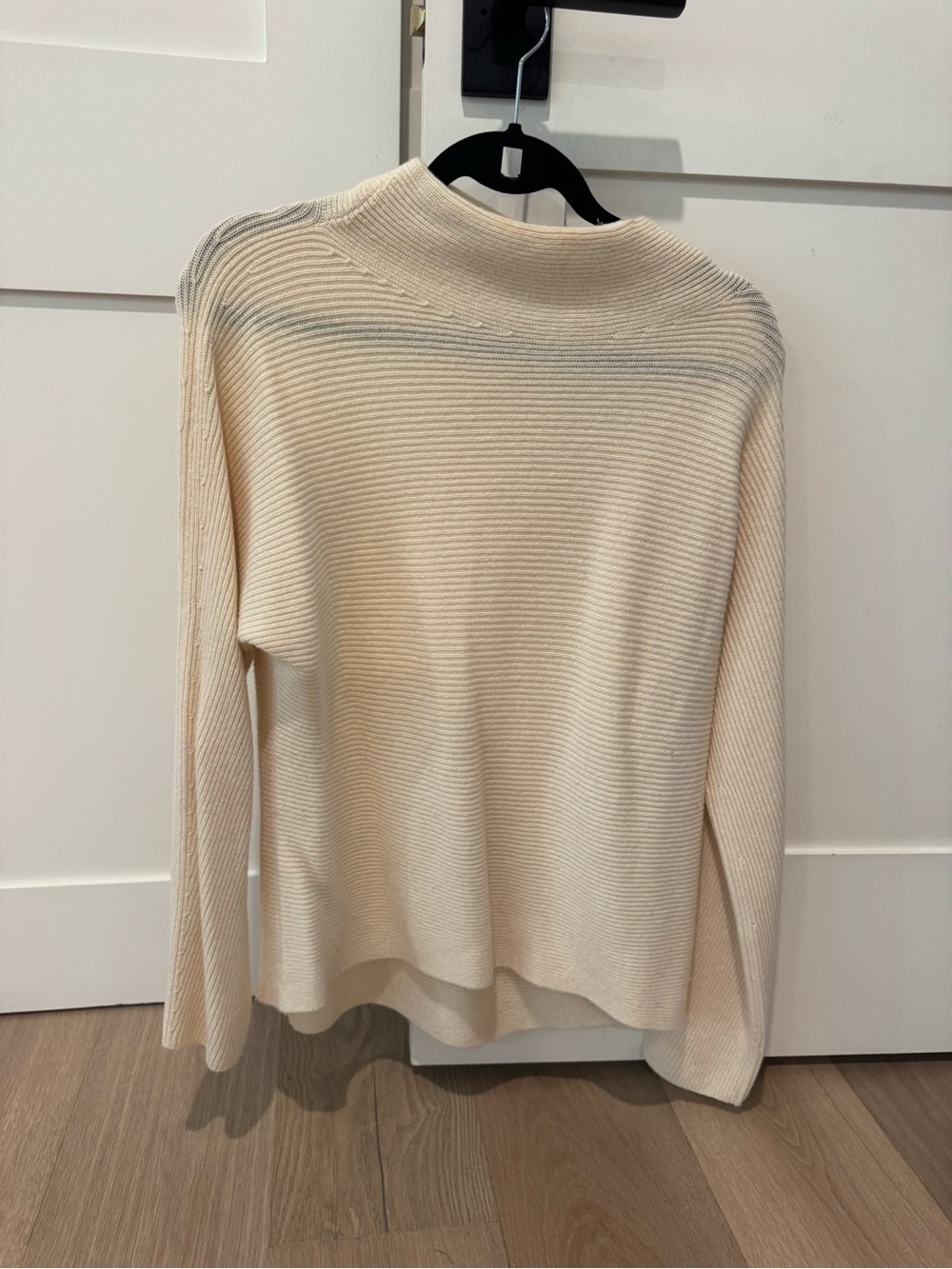 Vince Cream Ribbed Turtleneck Sweater